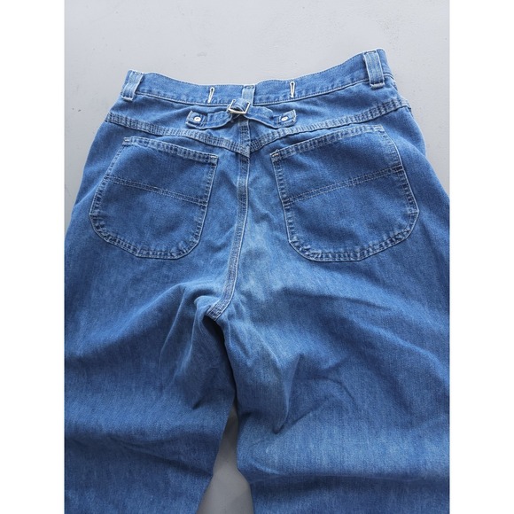 Vintage 2000s Y2K Riveted By Lee Blue Buckleback Baggy Skater Jeans Size 14 L - Picture 3 of 10